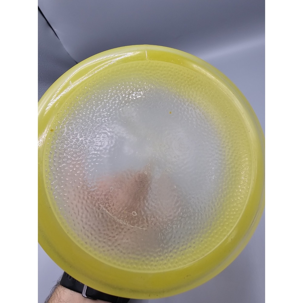 Vintage Blendo Frosted Yellow Pitcher West Virginia Glass 9.5" MCM 50s 60s - Picture 8 of 9